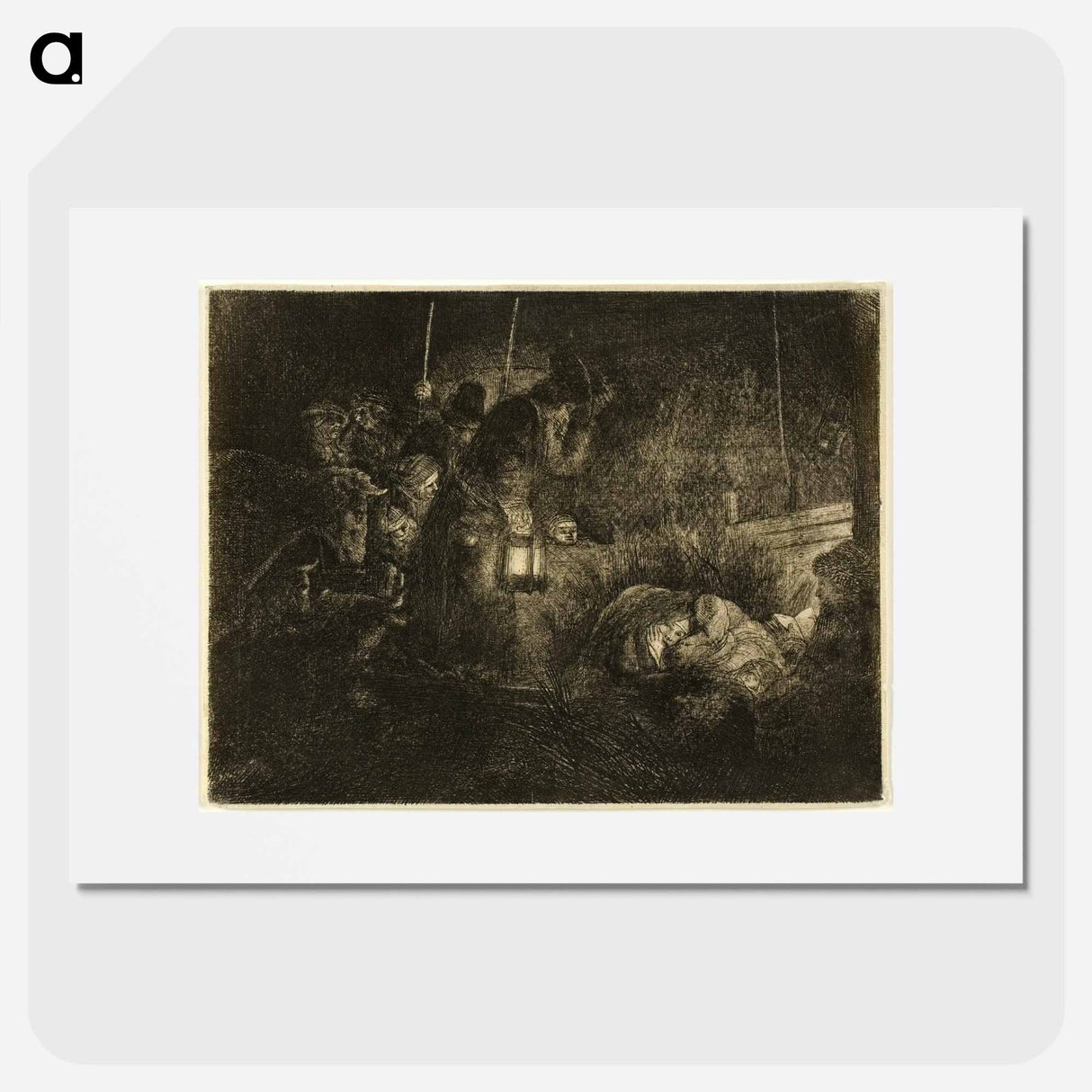 The Adoration of the Shepherds - Rembrandt van Rijn Poster.