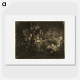 The Adoration of the Shepherds - Rembrandt van Rijn Poster.