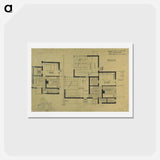 アートポストカード-Double studio apartment design, plans and axonometry - テオ ファン ドゥースブルフ Postcard.