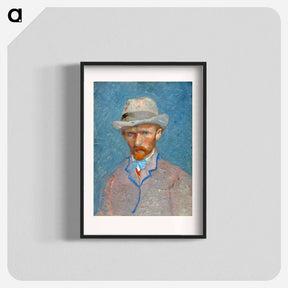 アートポスター-Self-portrait with a Gray Straw Hat - フィンセント ファン ゴッホ Poster.