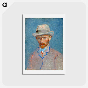アートポストカード-Self-portrait with a Gray Straw Hat - フィンセント ファン ゴッホ Postcard.