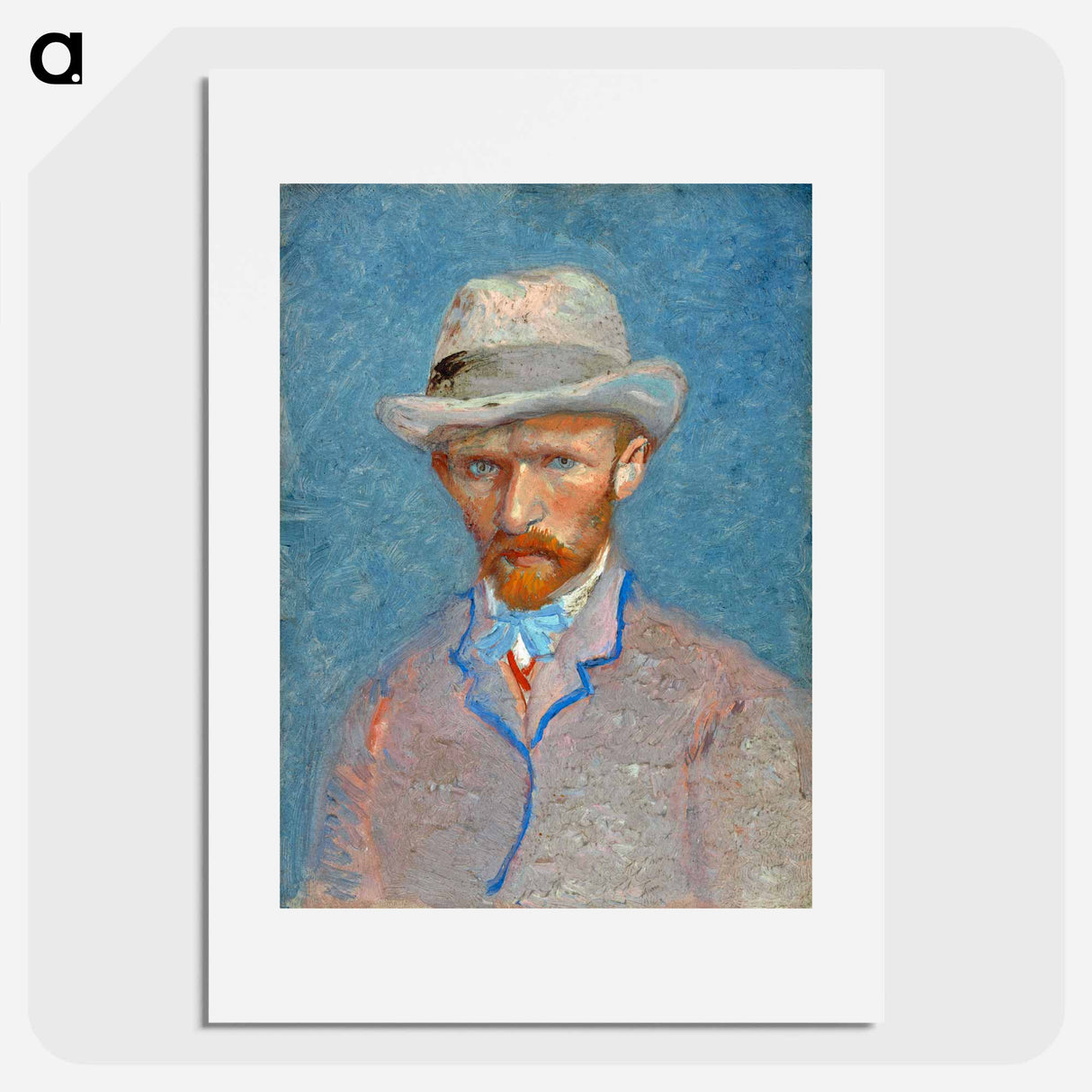 Self-portrait with a Gray Straw Hat - フィンセント ファン ゴッホ Poster.