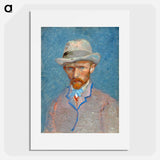 Self-portrait with a Gray Straw Hat - フィンセント ファン ゴッホ Poster.