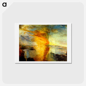 アートポストカード-The Burning of the Houses of Parliament - ウィリアム ターナー Postcard.