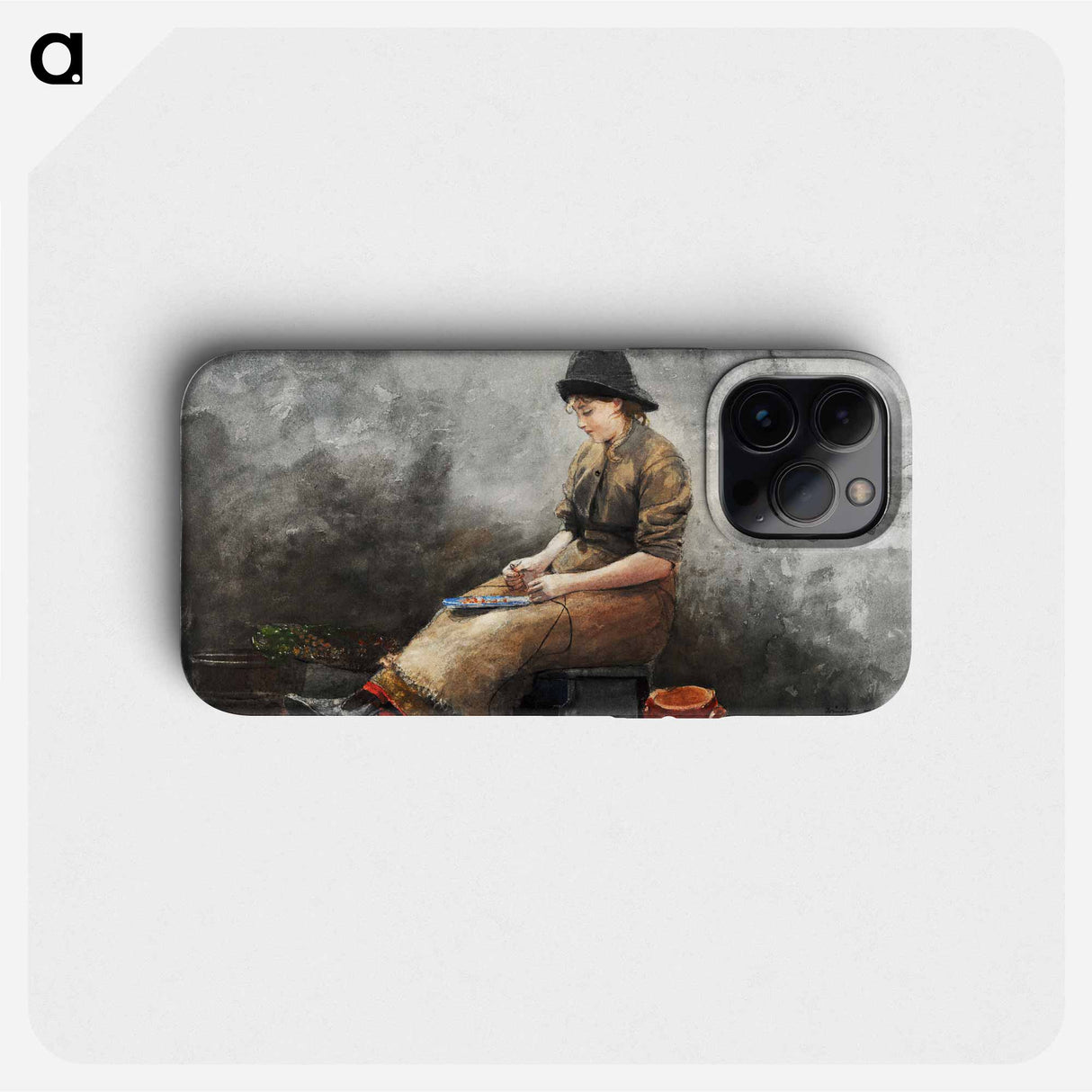 A Fishergirl Baiting Lines - ウィンスロー ホーマー Phone Case.