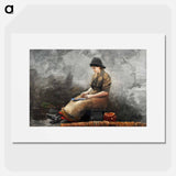 A Fishergirl Baiting Lines - Winslow Homer Poster.