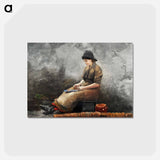 アートポストカード-A Fishergirl Baiting Lines - ウィンスロー ホーマー Postcard.