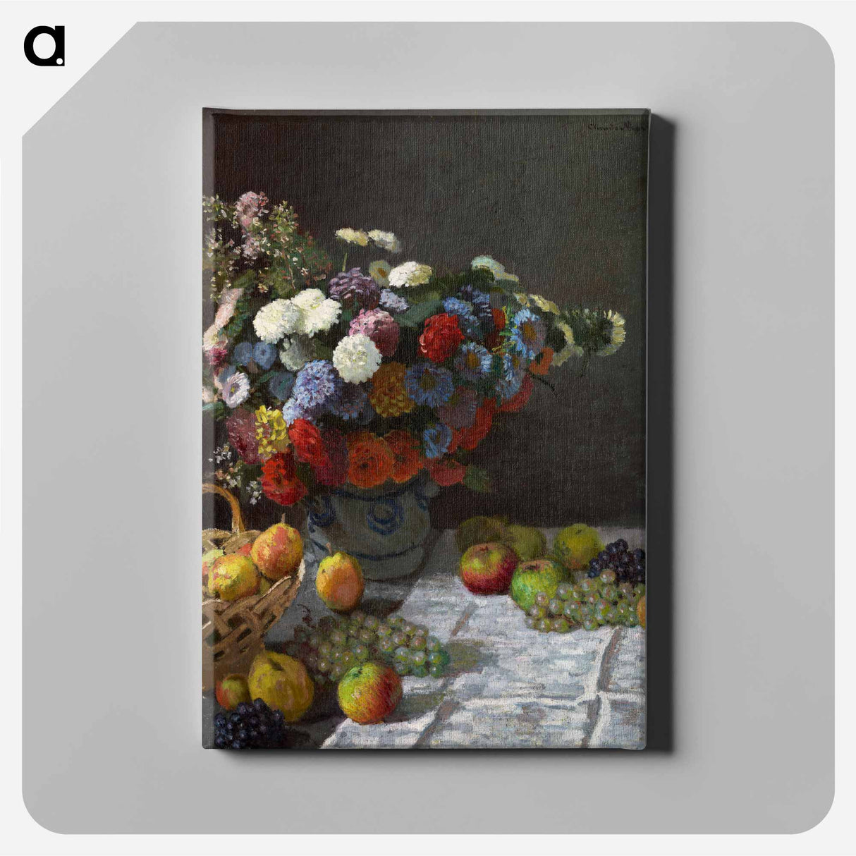 Still Life with Flowers and Fruit - Claude Monet Canvas.