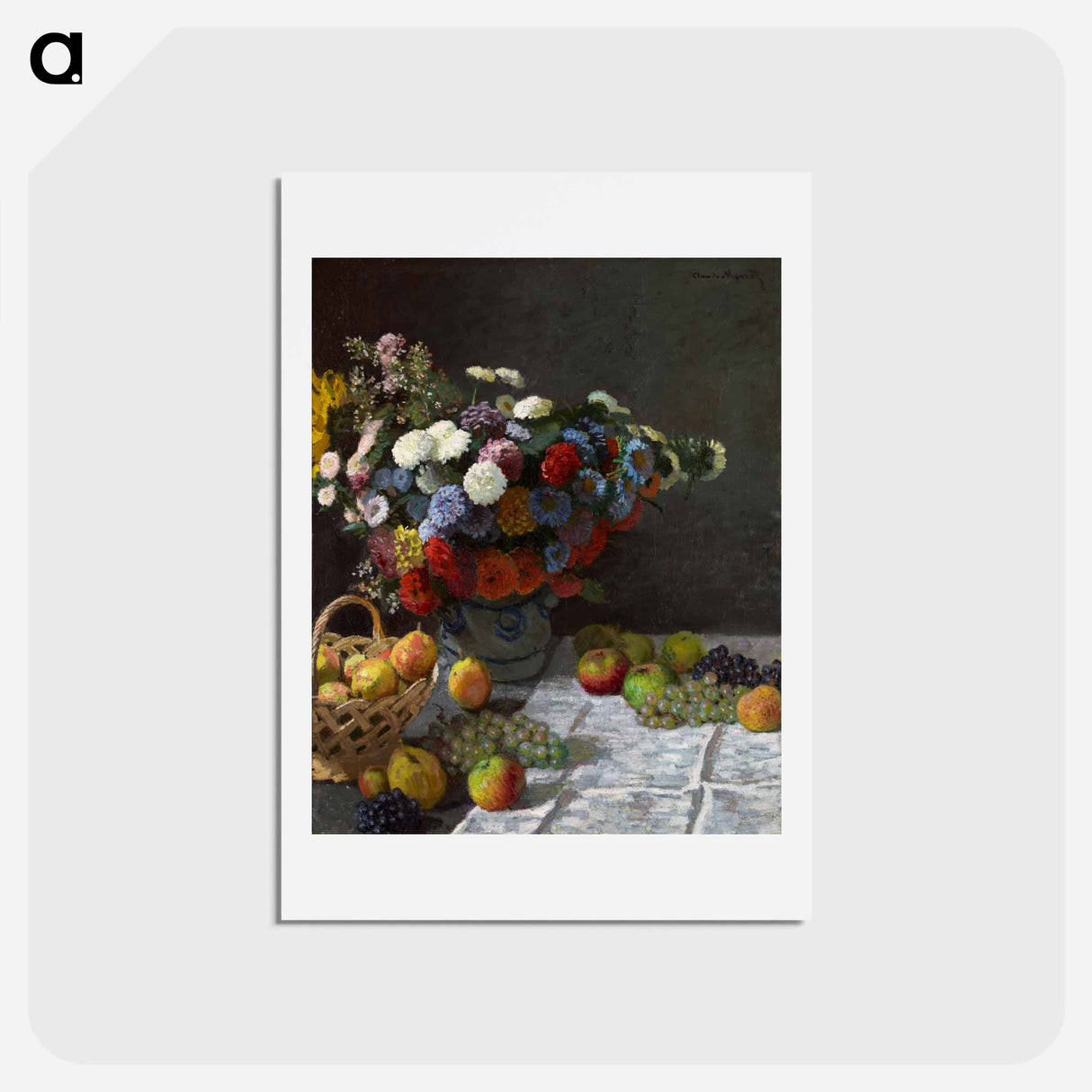 Still Life with Flowers and Fruit - クロード モネ Postcard.