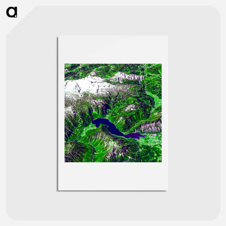 アートポストカード-Salzkammergut Landscape
 - 上空からの地球 Postcard.