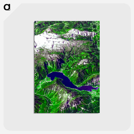 アートポストカード-Salzkammergut Landscape
 - 上空からの地球 Postcard.