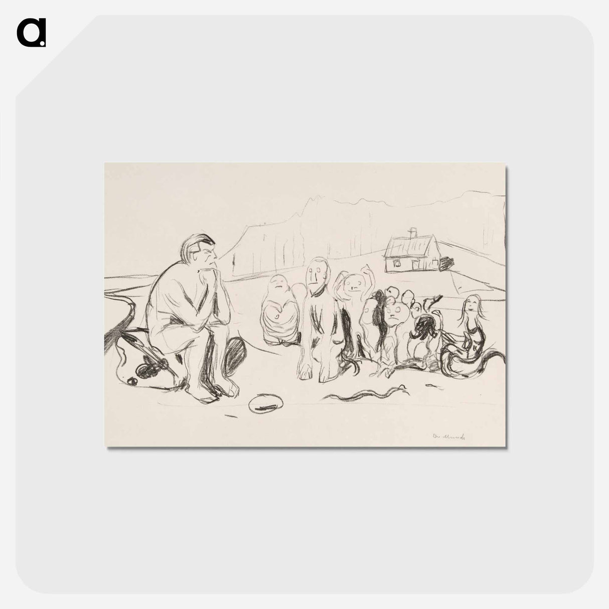 アートポストカード-Alfas Nachkommen - エドヴァルド ムンク Postcard.