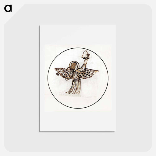 Angel playing on Bells - エドワード バーン ジョーンズ Postcard.