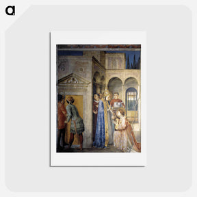 アートポストカード-Saint Lawrence Receiving the Treasures of the Church from Pope Sixtus II - フラ アンジェリコ Postcard.