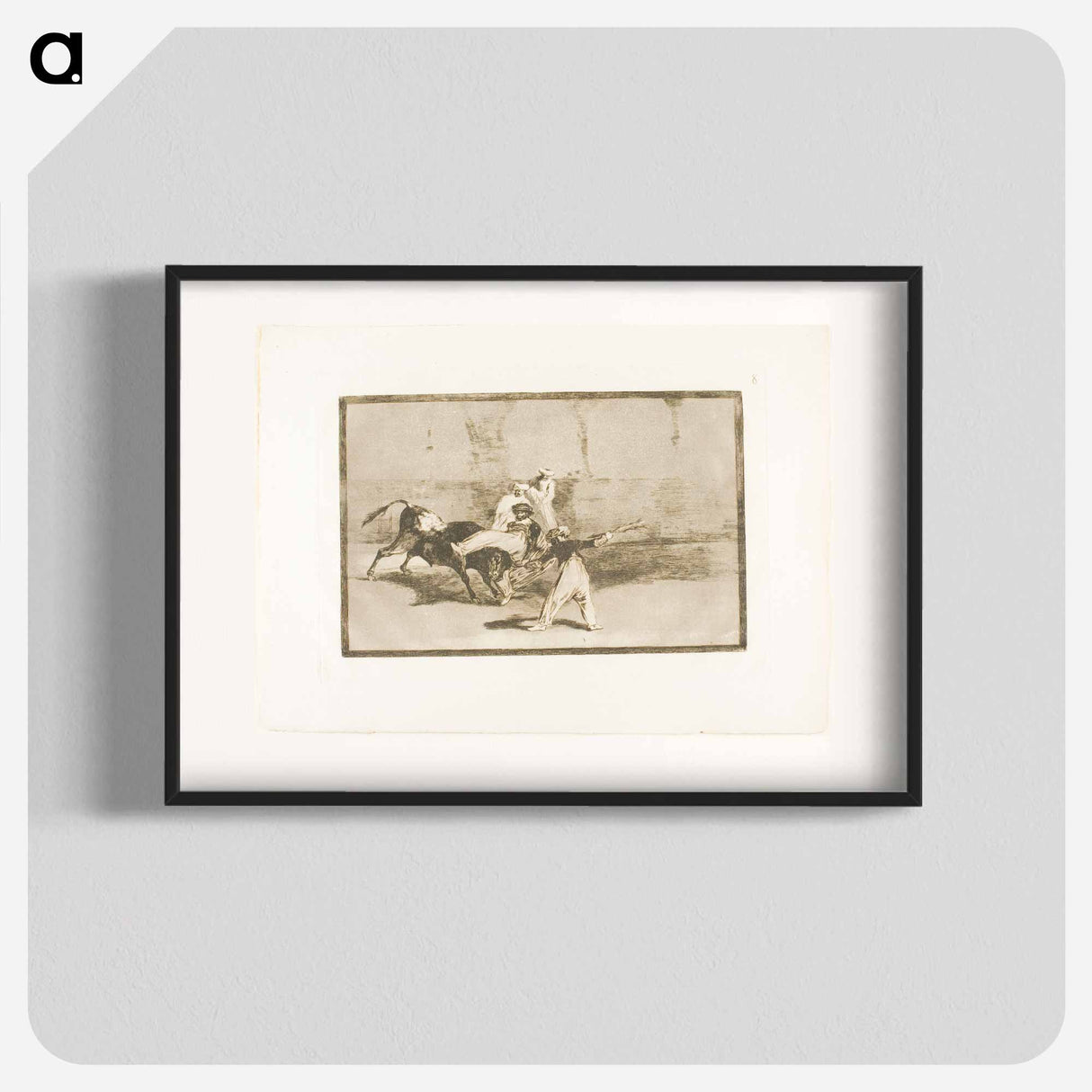 A Moor Caught by the Bull in the Ring - Francisco de Goya Poster.
