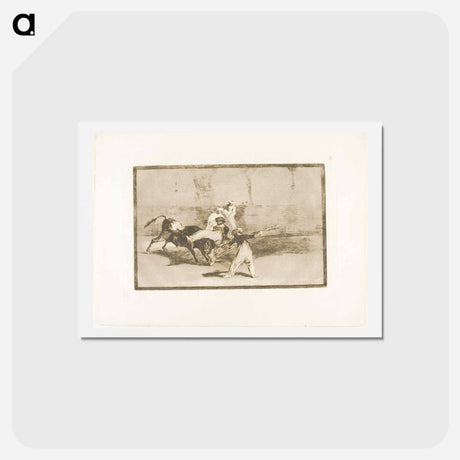 アートポストカード-A Moor Caught by the Bull in the Ring - フランシスコ デ ゴヤ Postcard.