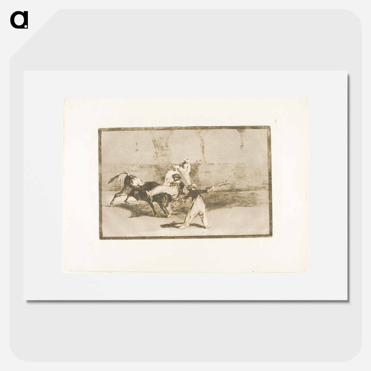 A Moor Caught by the Bull in the Ring - Francisco de Goya Poster.