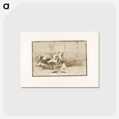 アートポストカード-A Moor Caught by the Bull in the Ring - フランシスコ デ ゴヤ Postcard.