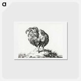 アートポストカード-Chicken, standing on a hill - ジャン ベルナール Postcard.