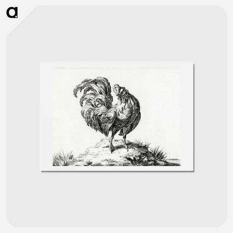 アートポストカード-Chicken, standing on a hill - ジャン ベルナール Postcard.