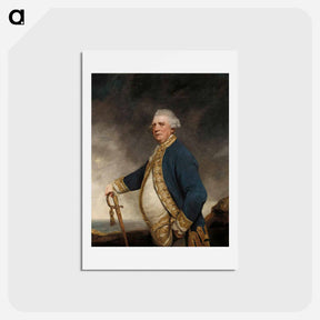 アートポストカード-Portrait of Admiral Augustus Keppel - ジョシュア レノルズ Postcard.