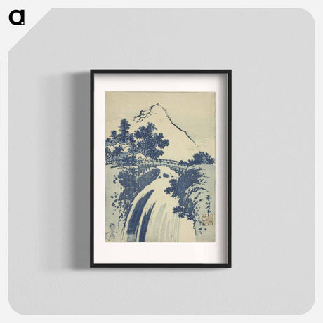 アートポスター-Katsushika Hokusai's landscape with waterfall - 葛飾 北斎 Poster.