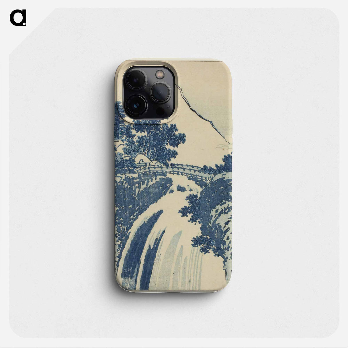 Katsushika Hokusai's landscape with waterfall - 葛飾 北斎 Phone Case.