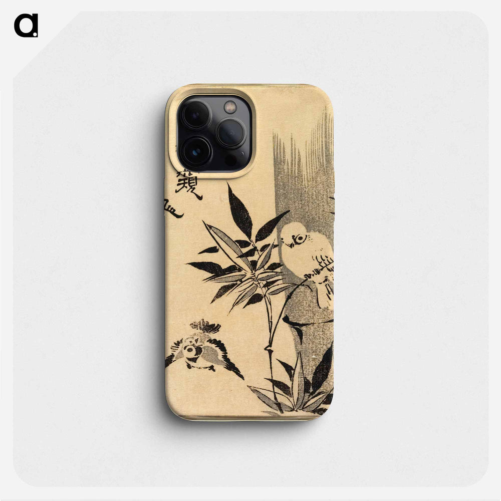 Sparrows on Bamboo Branch - 喜多川 歌麿 Phone Case.