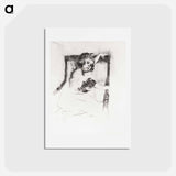 アートポストカード-Margot, Resting Arms on Back of Armchair - メアリー カサット Postcard.