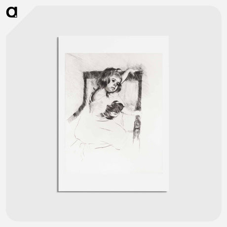 アートポストカード-Margot, Resting Arms on Back of Armchair - メアリー カサット Postcard.