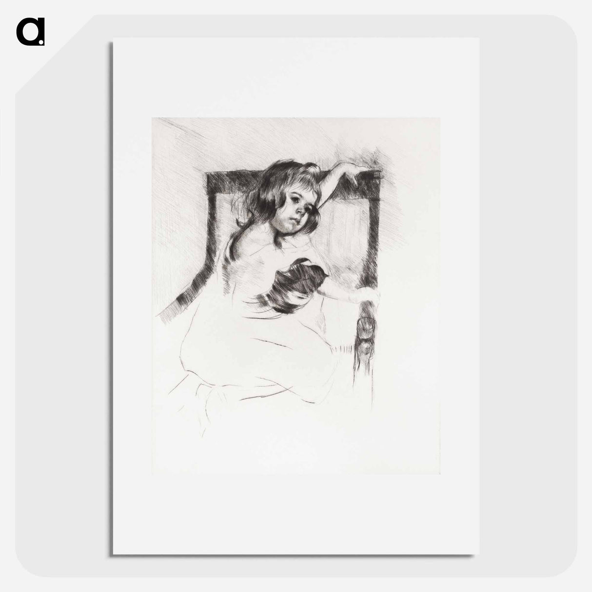 Margot, Resting Arms on Back of Armchair - メアリー カサット Poster.