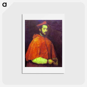 アートポストカード-Portrait of Cardinal Alessandro Farnese - ティツィアーノ ヴェチェッリオ Postcard.