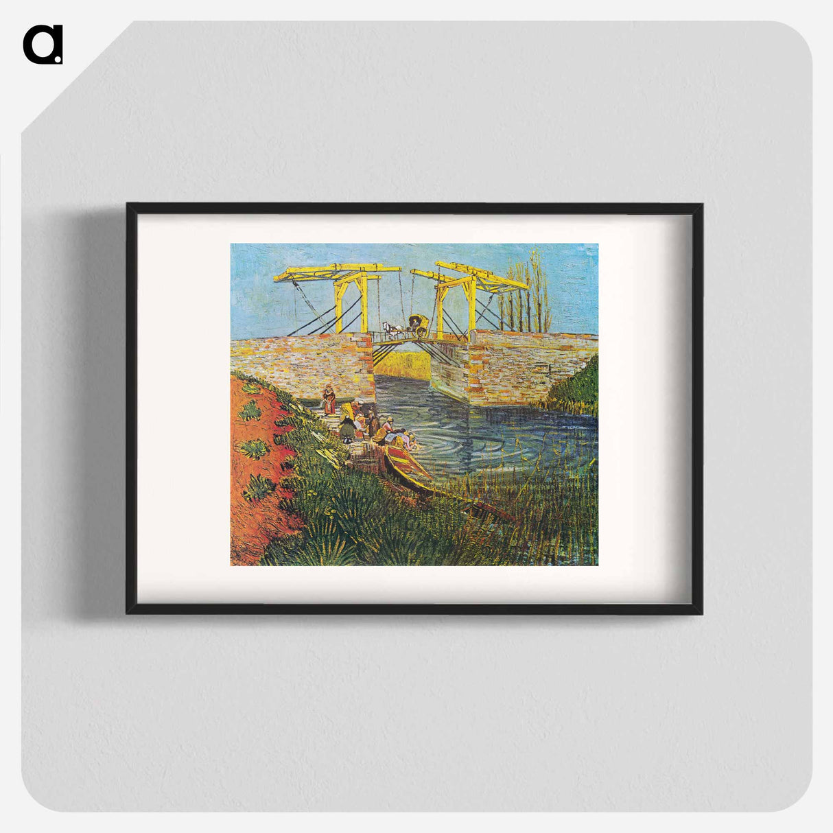 The Langlois Bridge at Arles with Women Washing - Vincent van Gogh Poster.