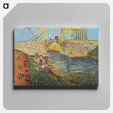 The Langlois Bridge at Arles with Women Washing - Vincent van Gogh Canvas.