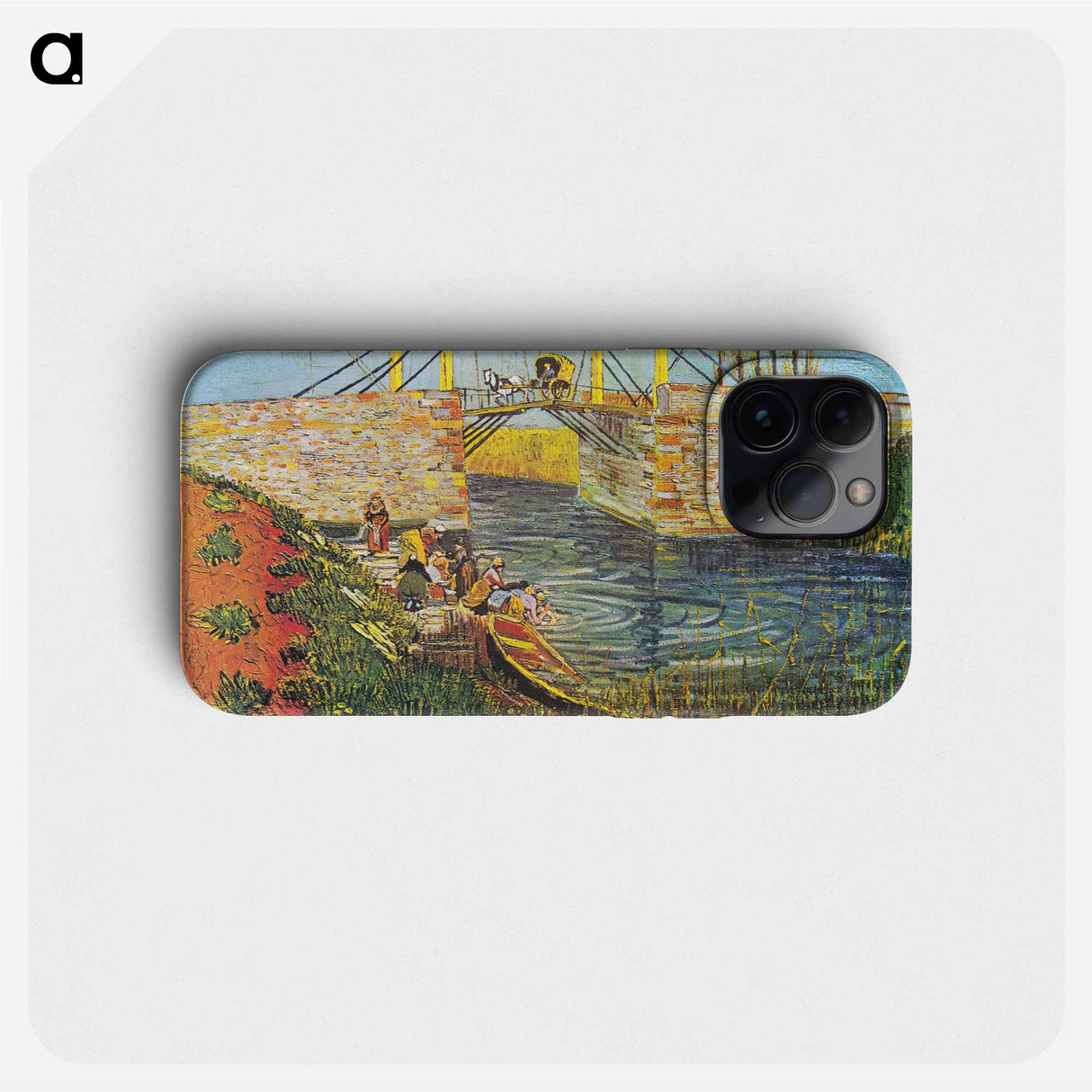 The Langlois Bridge at Arles with Women Washing - フィンセント ファン ゴッホ Phone Case.