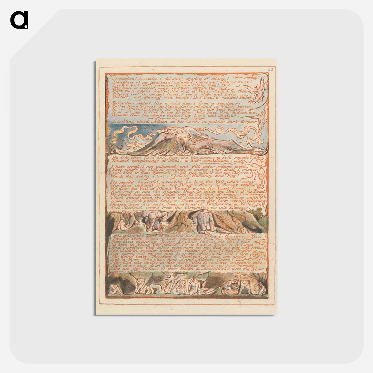 アートポストカード-Jerusalem, Plate 23 - ウィリアム ブレイク Postcard.