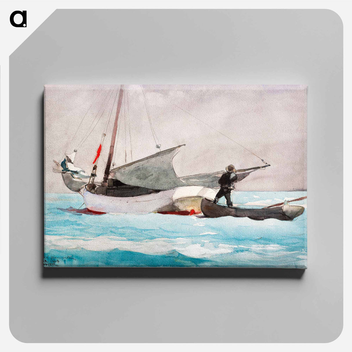 Stowing Sail - Winslow Homer Canvas.