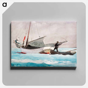 アートパネル-Stowing Sail - ウィンスロー ホーマー Canvas.