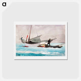 アートポストカード-Stowing Sail - ウィンスロー ホーマー Postcard.