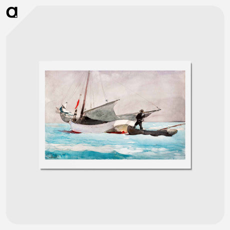 アートポストカード-Stowing Sail - ウィンスロー ホーマー Postcard.