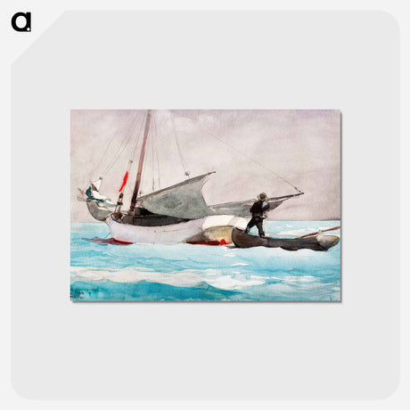 アートポストカード-Stowing Sail - ウィンスロー ホーマー Postcard.