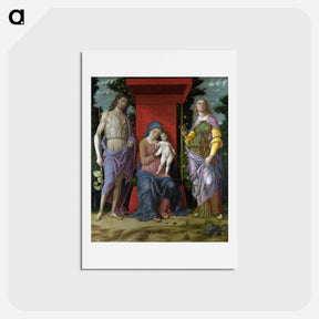 アートポストカード-Madonna with St. Mary Magdalene and St. John the Baptist - アンドレア マンテーニャ Postcard.