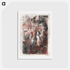 アートポストカード-The Market at Gisors - カミーユ ピサロ Postcard.