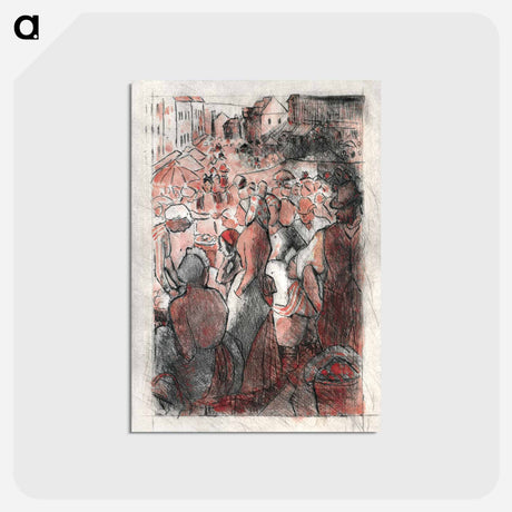 アートポストカード-The Market at Gisors - カミーユ ピサロ Postcard.