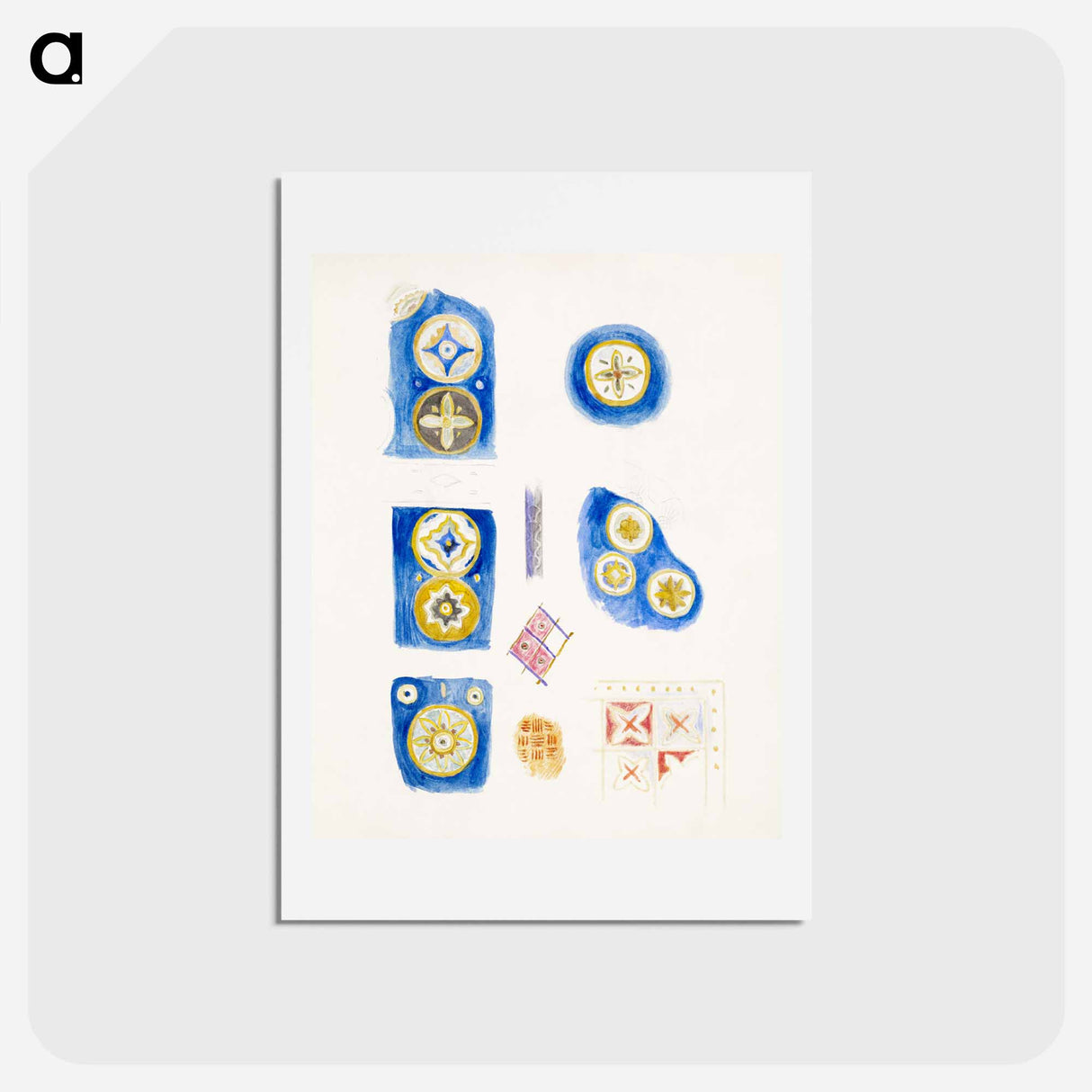 アートポストカード-Sketchbook of Byzantine and Romanesque Decoration - エドワード バーン ジョーンズ Postcard.