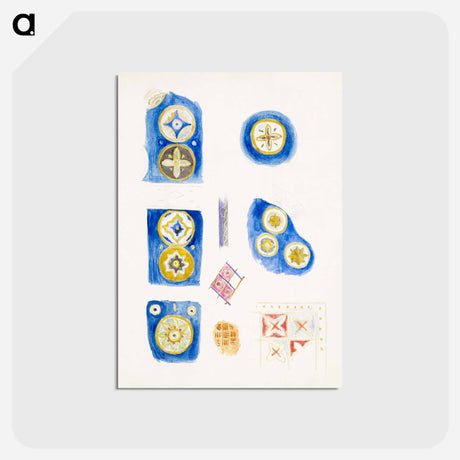 アートポストカード-Sketchbook of Byzantine and Romanesque Decoration - エドワード バーン ジョーンズ Postcard.