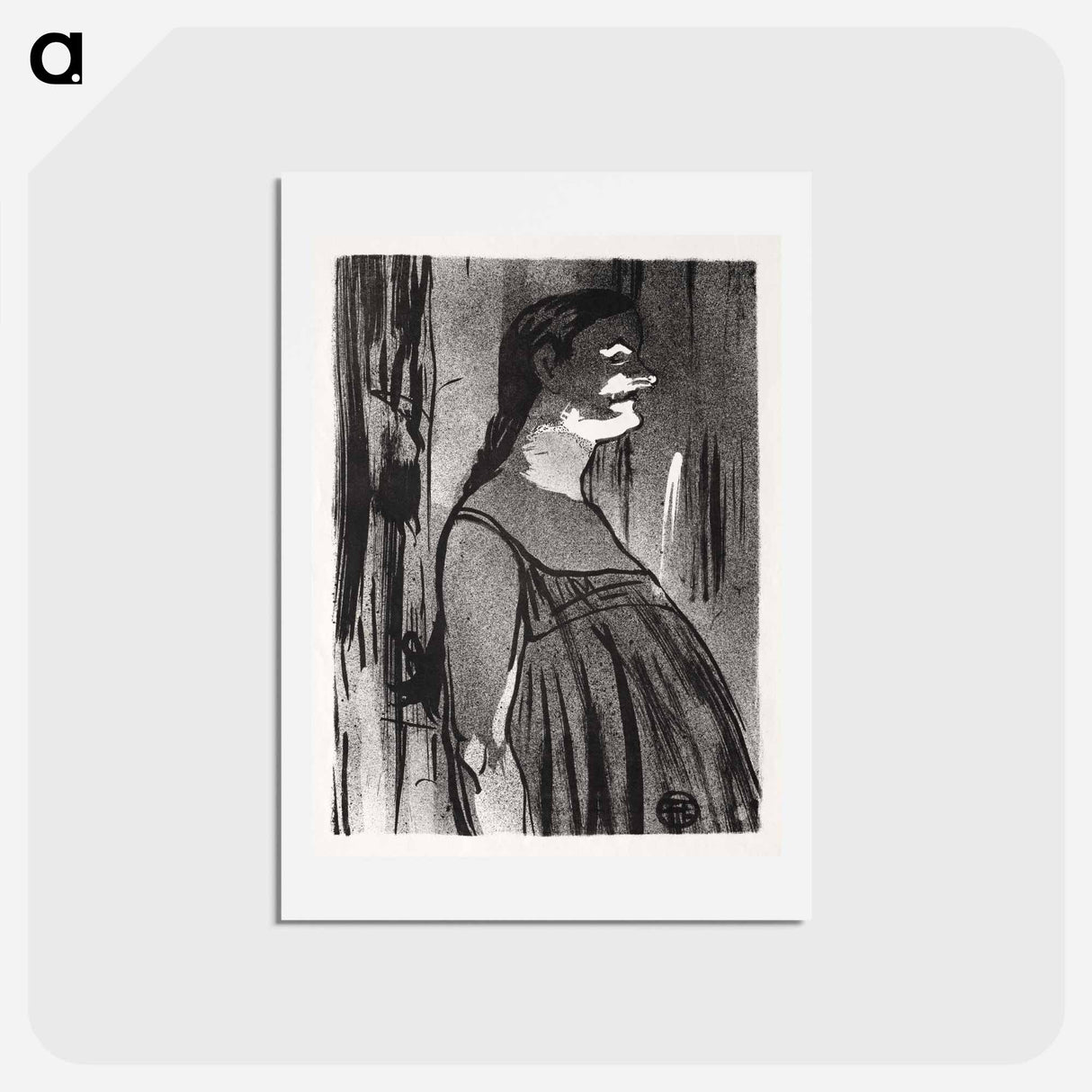 アートポストカード-Le Café-concert: Mme. Abdala - アンリ ド トゥールーズ ロートレック Postcard.