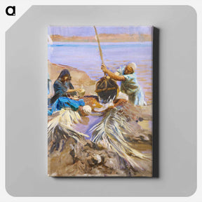 アートパネル-Egyptians Raising Water from the Nile - ジョン シンガー サージェント Canvas.