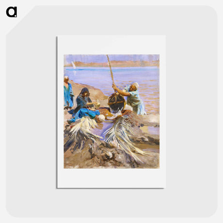 アートポストカード-Egyptians Raising Water from the Nile - ジョン シンガー サージェント Postcard.