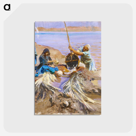 アートポストカード-Egyptians Raising Water from the Nile - ジョン シンガー サージェント Postcard.